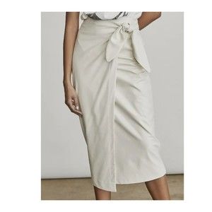 ELIZABETH AND JAMES NWT Stone Faux Leather Wrap Midi Skirt Size S